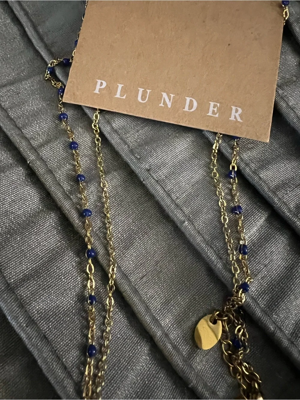Plunder Layered Necklace, Blue Earrings, and matching bracelet